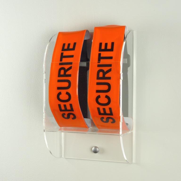 BRASSARD ORANGE FLUO SECURITY VELCRO HAUTE VISIBILITE